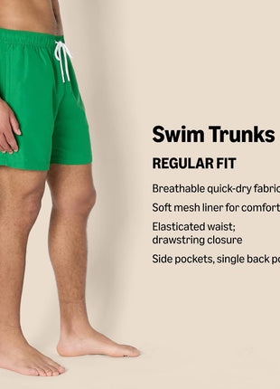 Amazon Essentials Men's Swim Trunks with Mesh Lining, Pockets, Drawstring Closure