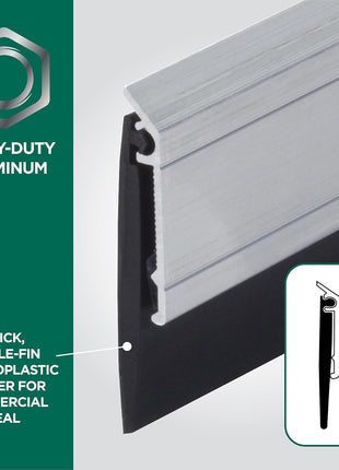 M-D Building Products 68247 All-Season Door Sweep, Heavy Duty Aluminum, Ideal for Residential & Commercial Use, Easy Installation with Heavy Rubber Seal, Ensure Comfort and Security (36 Inch, Silver)