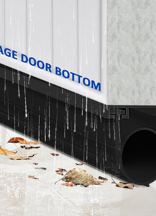 DGSL Garage Door Seals Bottom Rubber Weather Stripping Kit Seal Strip Replacement, Universal Weatherproof Threshold Buffering Sealing Rubber 5/16 Inch T Ends (16 Ft, Black)