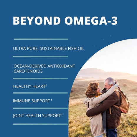Garden of Life Oceans 3 Beyond Omega-3 with OmegaXanthin, EPA, DHA Supplements, Fish Oil with 1200 mg Omega 3, Astaxanthin & Brown Seaweed Extract - 60 Softgels