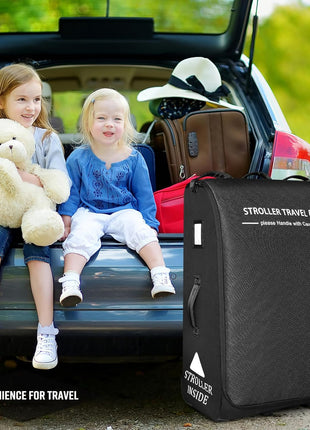 RAYMACE Padded Stroller Travel Bag for Airplane with Wheels | Stroller Gate check bag Fits UPPAbaby Vista V2, Cruz V2(Remove Rear Wheels), Travel Safe Protection Bag, Patterned Design