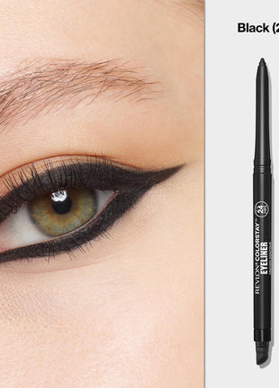 Revlon ColorStay Pencil Waterproof Eyeliner, Smudge-Proof, Eye Makeup with Built-In Sharpener, Long-Lasting, Matte Finish, 201 Black, 2 pack