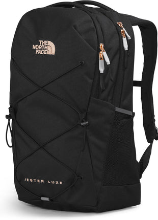THE NORTH FACE Women's Jester Luxe Everyday Laptop Backpack, TNF Black/Burnt Coral Metallic, One Size