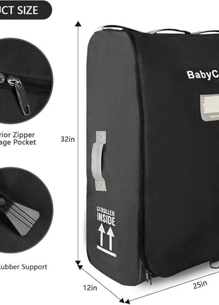 Stroller Travel Bag Compatible with UPPAbaby Vista, Vista V2, Cruz V2,Uppa-baby Bag With Wheels,Dual Handles,Luggage Tag for Airplane Flight Travel