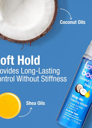 Lottabody Coconut Oil and Shea Wrap Me Foaming Curl Mousse , Creates Soft Wraps, Hair Mousse for Curly Hair, Defines Curls, Anti Frizz, 7 Fl Oz
