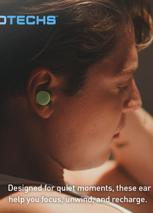 Flents Protechs Quiet Contour Foam Ear Plugs, NRR 33, 10 Pair, Green | Reusable Foam Ear Plugs for Sleeping, Snoring, Loud Noise, Traveling, Concerts, Construction, Studying, Work & Shooting