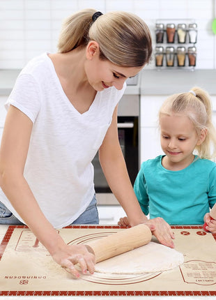 DANIA & DEAN 26"x16" Extra Thick Silicone Baking Mat for Pastry and Bread | Non-Slip & Non-Stick Mat with Measurements, for Pizza, Pie Crust, Dough Rolling, Pasta & Sourdough, Reusable Counter Sheet