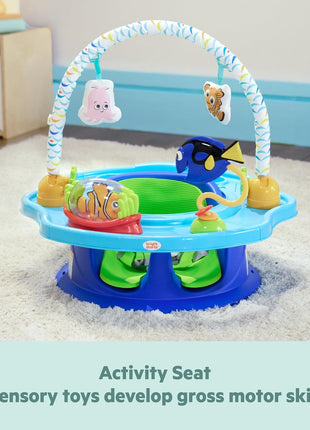 Bright Starts Disney Baby Finding Nemo SuperSeat, Fun Baby Seat for Sitting Up, Playtime, and Meals, Ages 4 Months to 4 Years, Blue