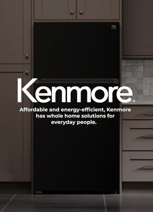Kenmore 33" Top Mount Refrigerator with Freezer - Adjustable Shelving, Humidity-Controlled Crispers, Optional Ice Maker, LED Lighting, ENERGY STAR Certified, 20.5 cu. ft. Capacity - Black