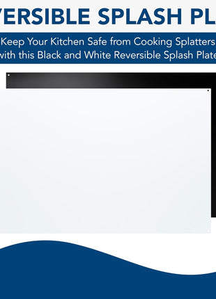 Broan-NuTone, SP300224, Reversible Backsplash Splatter Guard and Cooking Shield, Range Hood Accessories to Keep Kitchen Clean, 30" x 24", Black and White, 1
