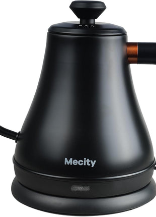 Mecity Electric Kettle Gooseneck Water Kettle Stainless Steel Tea Kettle Water Boiler Fast Heating, Auto Shut Off, 27 fl oz, 1000W, Matte Black