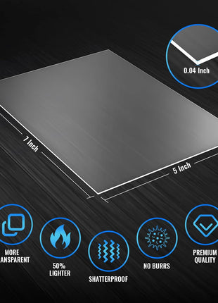Langaelex 10 Pack of Acrylic Sheets 5x7-0.043 inch Thick Clear Extruded Plexiglass Sheets for Crafts, Picture Frame, Projects Display & DIY