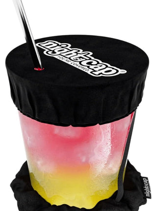 Nightcap The Original Drink Cover Scrunchie ? As Seen On Shark Tank And TikTok   Reusable   Wear On Wrist Or In Hair, Prevent Drink Spiking   Sanitary Pocket Keeps Cover Clean ? Black