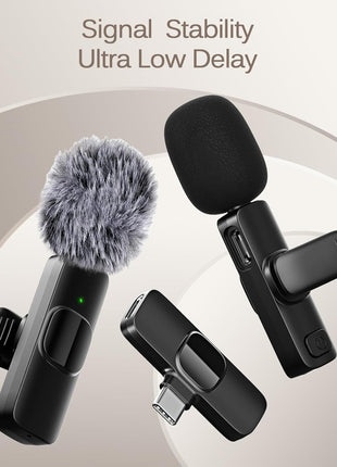 Labstandard Professional Wireless Lavalier Lapel Microphone for iPhone, iPad, mini Video Recording Mic forInterview Video Podcast Vlog YouTube&Livestream, Noise Reduction, Plug &Play