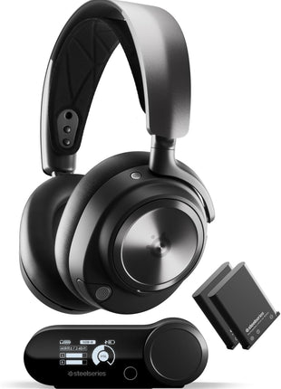 SteelSeries Arctis Nova Pro Wireless Multi-System Gaming Headset - Premium Hi-Fi Drivers - Active Noise Cancellation - Infinity Power System - Stealth Retractable Mic - PC, PS5/PS4, Switch, Mobile