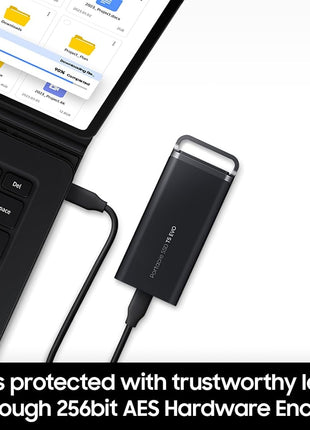 Samsung T5 EVO Portable SSD 8TB, USB 3.2 Gen 1 External Solid State Drive, Seq. Read Speeds Up to 460MB/s for Gaming and Content Creation, MU-PH8T0S/AM, Black