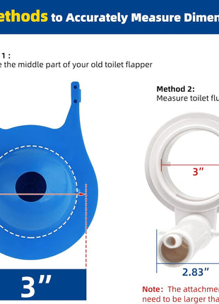 iFealClear 3-Inch Toilet Flapper Replacement Compatible with Gerber 99-788 | Thick Rubber Seal Toilet Flapper w/ Adjustable Stainless Steel Chain, Water Conserve High Performance, Easy to Install, Blue