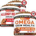 STRELLALAB Allergy Relief 2 Packs 240ct + Omega 3 180ct for Dogs Bundle - Itchy Skin Treatment + Skin&Coat Supplement - Omega 3 & Pumpkin - Allergy Chews & Anti Itch Support Supplement - Made in USA
