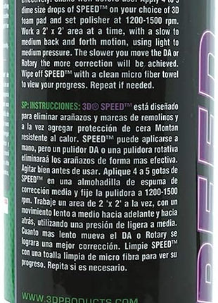 3D Speed All-In-One Polish & Wax – Scratch & Swirl Remover, Clear Coat Safe Paint Sealant – High Gloss Finish, Easy Application – 16oz – Made in USA