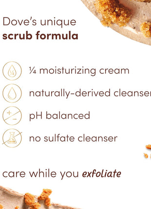 Dove Brown Sugar and Coconut Butter Body Scrub Exfoliates and Deeply 15 oz