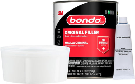Bondo Body Filler, Original Formula for Fast, Easy Repair & Restoration for your Vehicle, 00262, Filler 1.57 lb and Hardener 0.75 oz, 1 Can