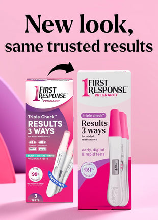 First Response Triple Check Pregnancy Test 3 ct. | Early Result Test, Digital Pregnancy Test, Rapid Result Test, Over 99% Accurate*