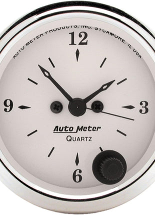 AUTO METER 1686 Old TYME White Clock,2.3125 in.
