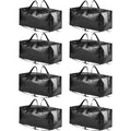 SpaceAid Heavy Duty Moving Bags 8 Pack, Large Storage Totes Bins with Backpack Straps, Strong Handles & Zippers, Packing Moving Boxes Supplies, College Dorm Room Essentials, Black