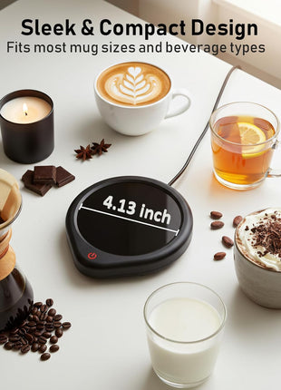 Coffee Mug Warmer, Cup Warmer for Desk with Auto Shut Off Smart Temperature Settings, Electric Beverage Tea Water Milk Heater for All Cups and Mugs, Heating Plate Candle Wax Warmer