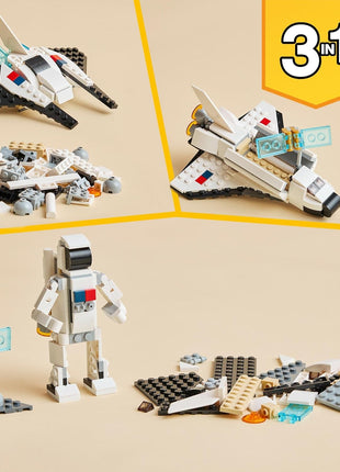 LEGO Creator 3 in 1 Space Shuttle Toys - Space Toys Building Set for Boys & Girls, Ages 6+ - Option to Build 2 Spaceships or Astronaut - Educational Gift for Kids Birthday & Holidays - 31134