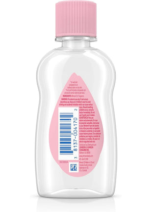Johnson's Baby Oil, Pure Mineral Oil to Prevent Moisture Loss for Newborn, Kids, & Adults, Gentle, Soothing Baby Massage Oil, Dry Skin Relief, Hypoallergenic, Original Scent, Baby Essentials, 3 fl. oz