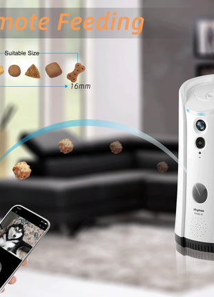 Petalk AI Dog Camera Automatic Treat Dispenser, 5G&2.4G WiFi HD Pet Camera, Remote Treat Tossing