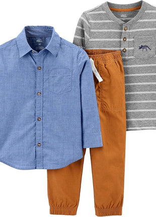Simple Joys By Carter's Baby Boys 3-piece Playwear Pants Set, Chambray, 5T US