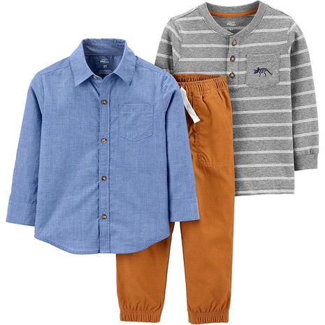 Simple Joys By Carter's Baby Boys 3-piece Playwear Pants Set, Chambray, 5T US