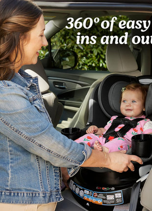 Graco EasyTurn 360 2-in-1 Rotating Convertible Car Seat, 360 Degree Rotating Infant to Toddler Rotating Car Seat, 2 Modes Rear and Forward Facing, Slim Design, Cyran