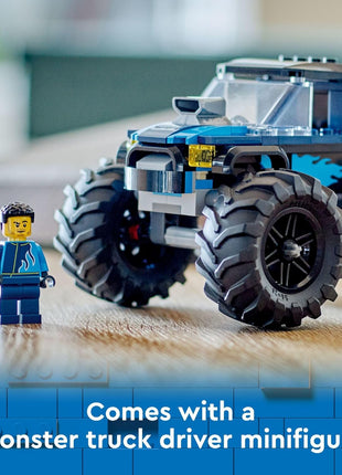 LEGO City Blue Monster Truck Off-Road Toy Playset with a Driver Minifigure, Imaginative Toys for Kids, Fun Gift for Boys and Girls Aged 5 Plus, Mini Monster Truck, 60402