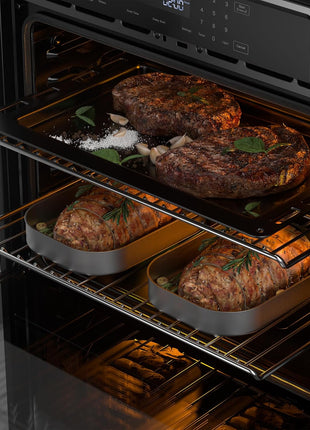 Empava 30 inch Electric Single Wall Oven with 10 Cooking Funcitons, Built-in Convection System with Screen Touch Control, Air Fry, Self-cleaning