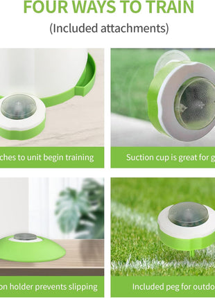 PETGEEK Automatic Dog Treat Dispenser with Button - Puzzle Memory Training Feeder, Pet Geek Button Treat Food Dispensing Toys Interactive, Iq Training Dog Feeder (Green)