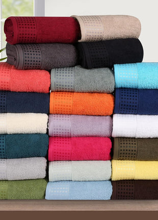 GLAMBURG 100% Cotton 2 Pack Oversized Bath Towel Set 28x55 Inches, Ultra Soft Highly Absorbant Compact Quickdry & Lightweight Large Bath Towels, Ideal for Gym Travel Camp Pool   Black