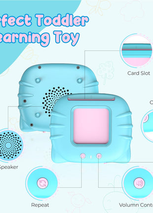 QuTZ ABC Talking Flash Cards for Toddlers 2-4, Autism Toys, Speech Therapy Toys, Educational ABC Learning Talking Sight Words Flash Cards Kindergarten for Boys and Girls, 248 Sight Words Blue