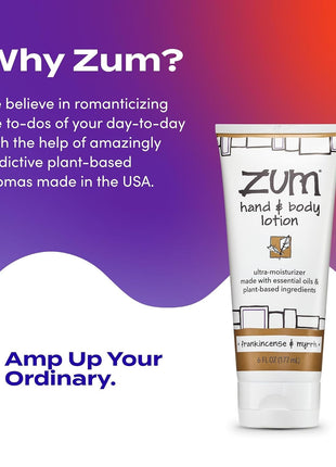 Zum Hand & Body Lotion - Frankincense & Myrrh, 6 fl oz