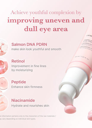 medicube Eye Serum with Salmon DNA PDRN & Pink Peptides | 99% Purity Retinol for Fine Lines | PDRN & Niacinamide for Uneven Skin Tone | Korean Skincare, 1.01 fl.oz
