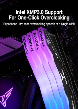 TEAMGROUP T-Force Delta RGB DDR5 Ram 32GB (2x16GB) 6800MHz PC5-54400 CL34 Desktop Memory Module Ram for 600 700 Series Chipset XMP 3.0 Ready Black - FF3D532G6800HC34BDC01