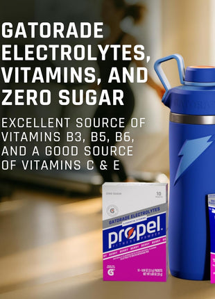 Propel Electrolyte Enhanced Water Drink Mix Powder Packets, Kiwi Strawberry Variety Pack, Zero Calorie & Zero Sugar Hydration with Electrolytes and Vitamins C & E (30 Packets)