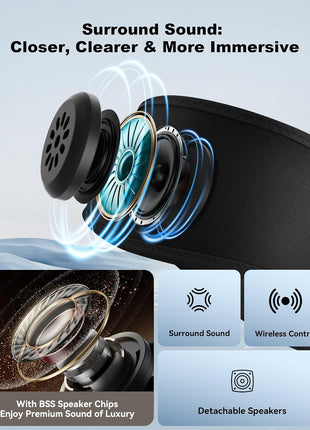 MUSICOZY Sleep Headphones Bluetooth 5.4 Headband, Sports Wireless Earphones Sweat Resistant Earbuds Sleeping Headphone with Ultra-Thin HD Stereo Speaker for Workout Running Cool Gadgets Unique Gifts