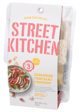 Street Kitchen Japanese Teriyaki Chicken Scratch Kit (1 Pack) 9 oz, Includes Teriyaki Sauce, Ginger Sauce, and Sesame Seeds, Easy Authentic Meal in Under 20 Minutes, Serves Four