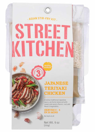 Street Kitchen Japanese Teriyaki Chicken Scratch Kit (1 Pack) 9 oz, Includes Teriyaki Sauce, Ginger Sauce, and Sesame Seeds, Easy Authentic Meal in Under 20 Minutes, Serves Four