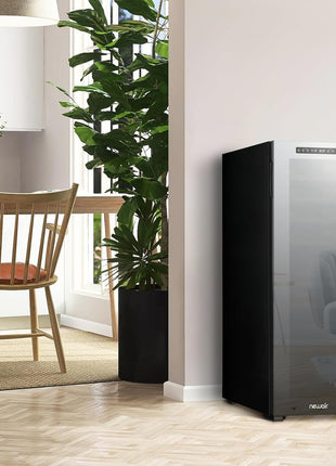 NewAir Shadow Series Wine Cooler Refrigerator 56 Bottles Dual Temperature Zones, Freestanding Mirrored Wine and Beverage Fridge with Double-Layer Tempered Glass Door & Compressor Cooling for Wine