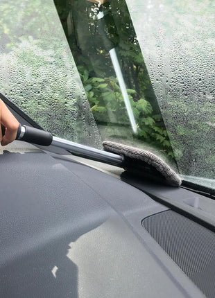 Polyte Pivoting Windshield Glass Cleaning Tool Extendable Aluminum Handle w/3 Premium Microfiber Covers