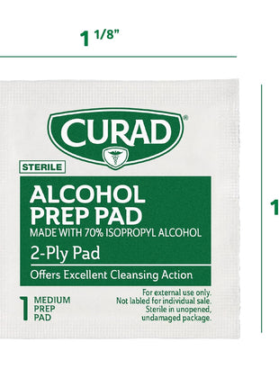 Curad, Alcohol Prep Pads, Medium Isopropyl Alcohol Wipes Individually Wrapped, 400 Count